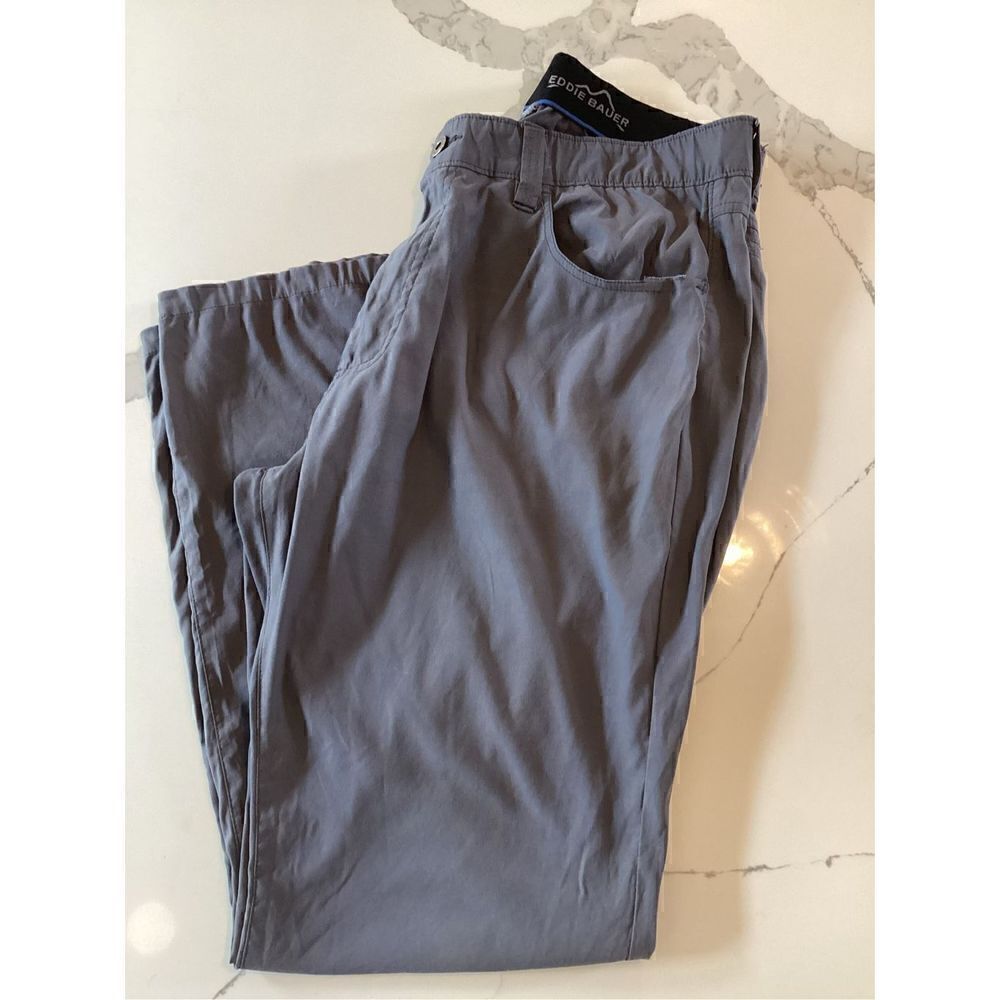 Eddie Bauer Sz 36x30 Mens Nylon Gray Hiking Pants Stretch